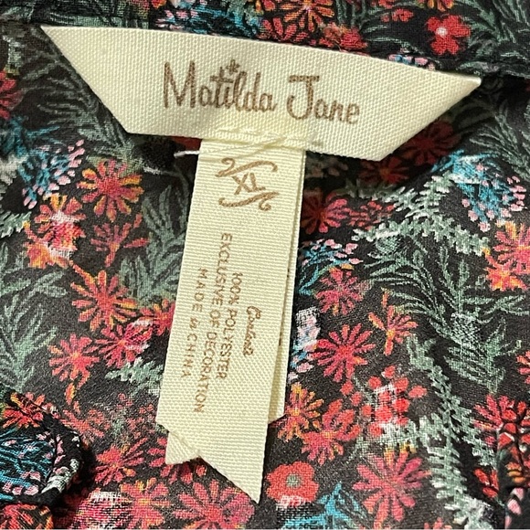 Matilda Jane Women's Floral Carol Peasant Long Sleeve Blouse Size XXL - Picture 2 of 8